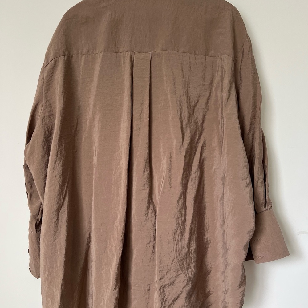Zara Brown Casual Button Down Shirt with Relaxed Fit - Picture 4 of 4